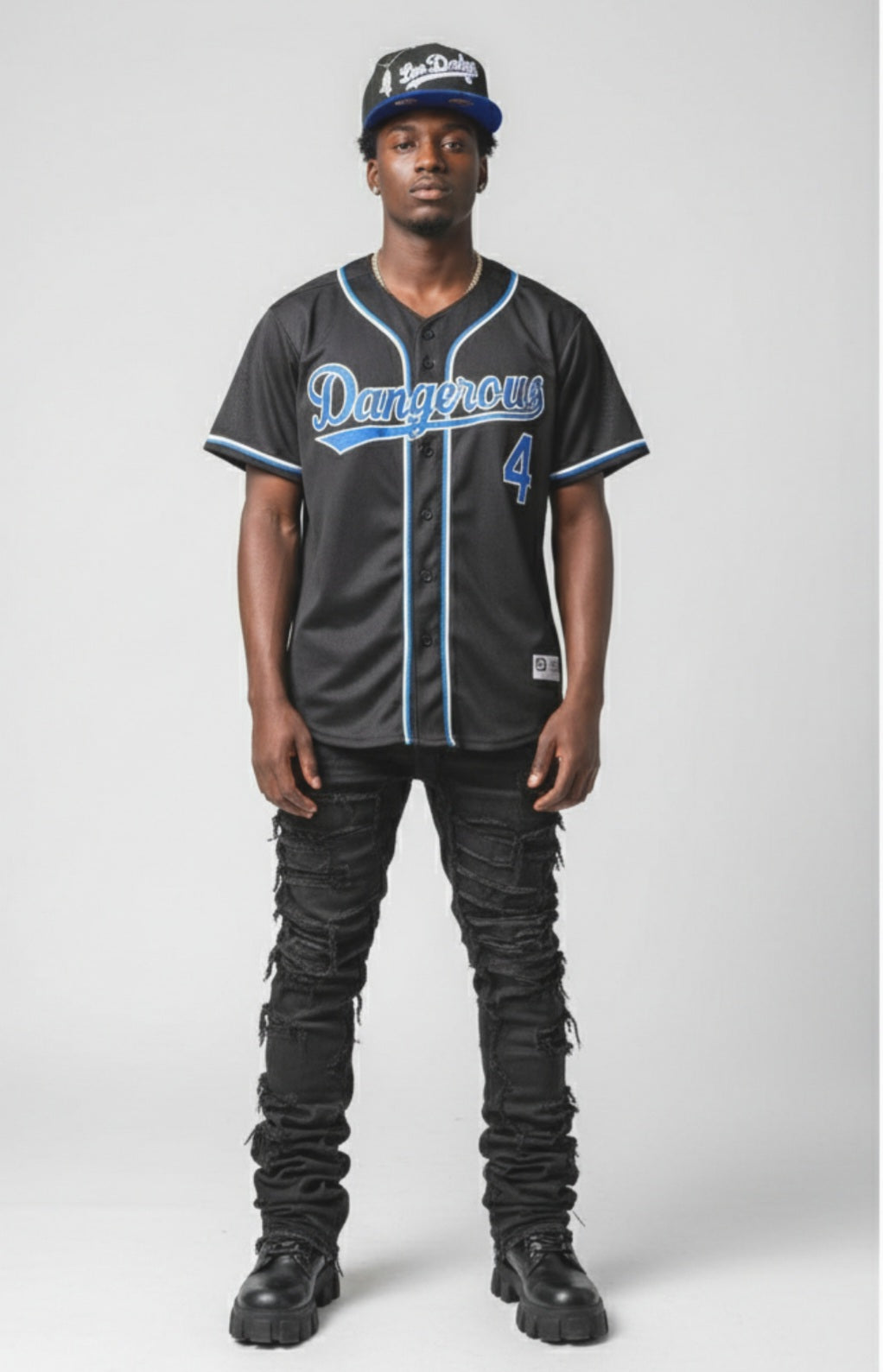 STAY DANGEROUS BASEBALL JERSEY BLACK